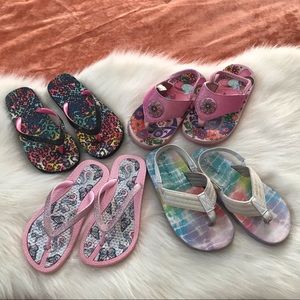 4 Pairs of Toddler Girls Flip Flops Bundle